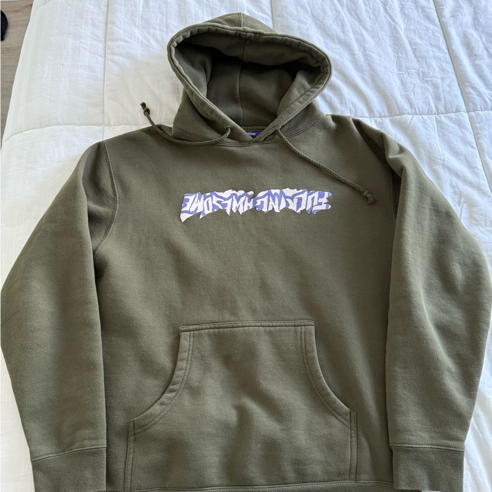 FA Skateboards “Cut Out Logo” Hoodie - Men’s Medium Army Green